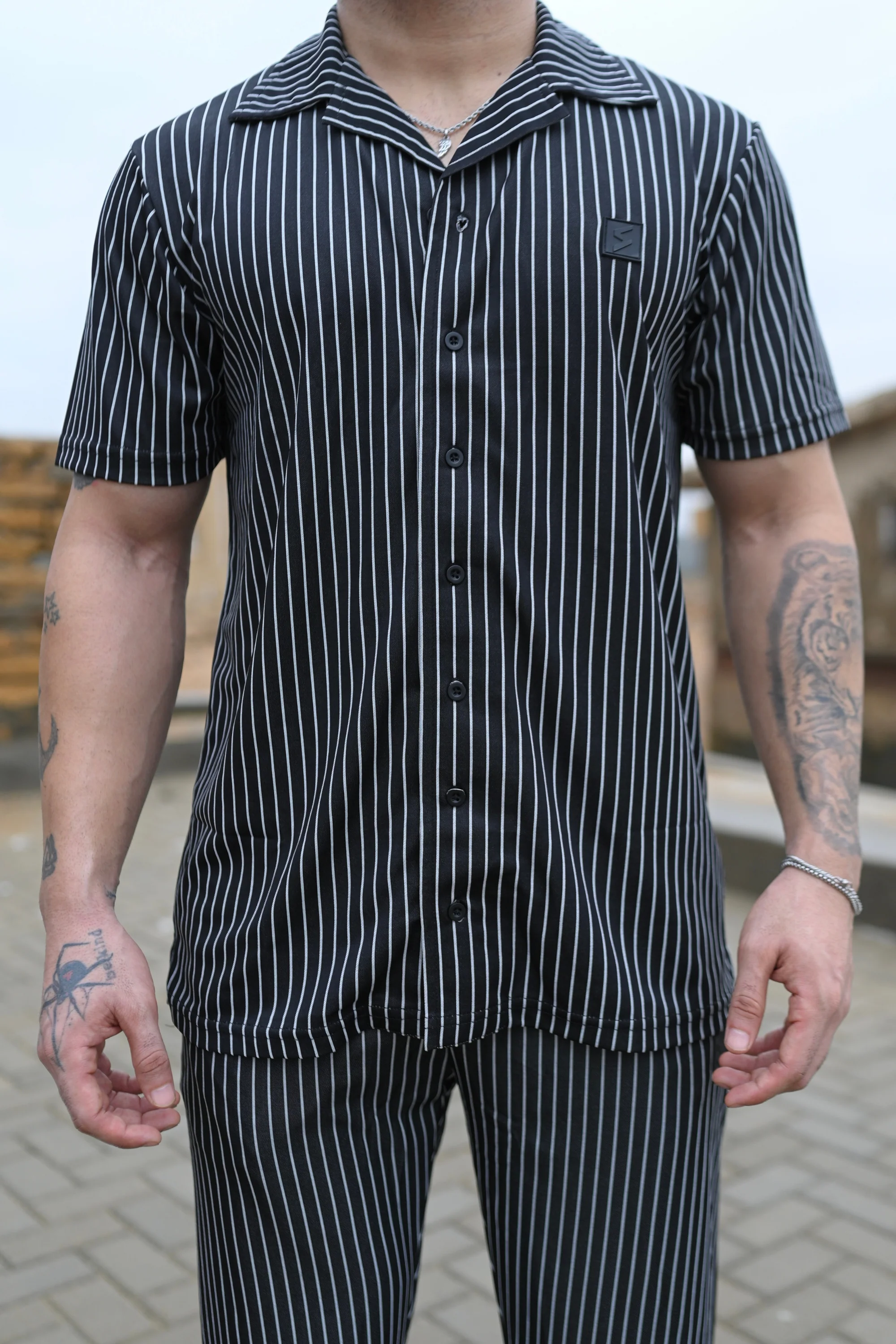 Spd Black Stripe Button Up Set - Image 3