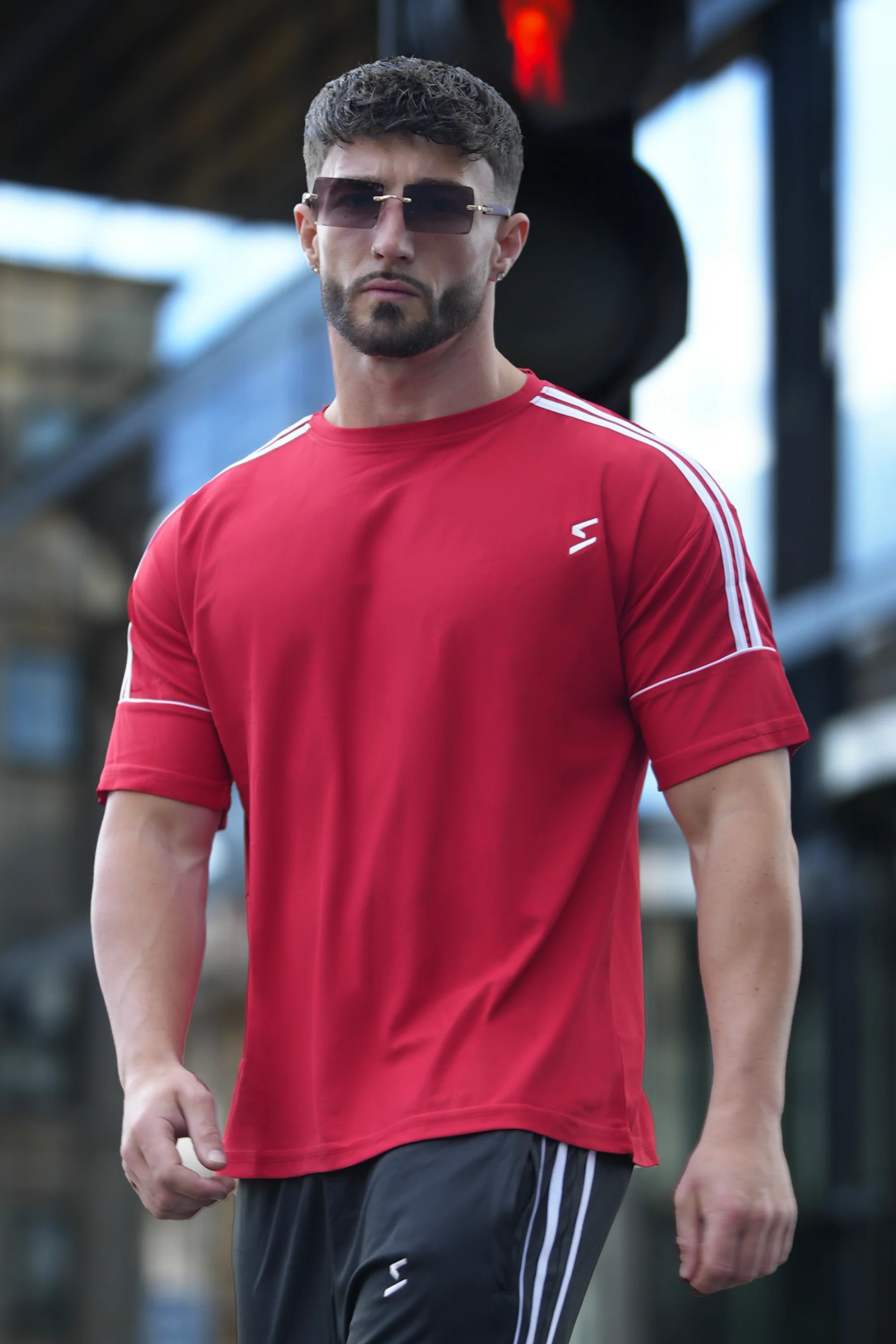 Spd Red Stripe Oversize T-Shirt - Image 2